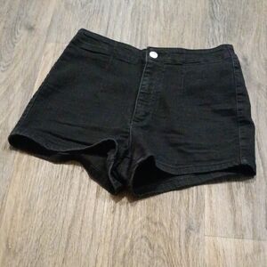 wild fable Black High Waist Denim Shorts